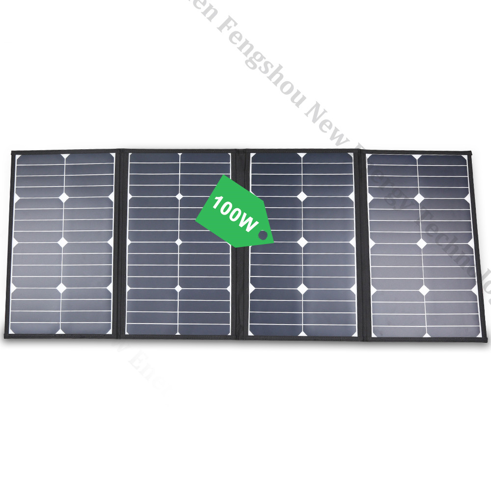 Charge Controller Solar - เครื่องชาร์จแผงโซลาร์เซลล์แบบพับได้ 100 วัตต์แบบพกพาสำหรับตั้งแคมป์ RV ตัวควบคุมพลังงานแสงอาทิตย์และอุปกรณ์ชาร์จ