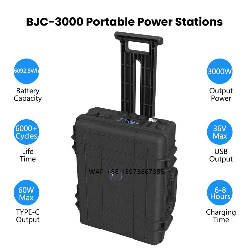 Solar Generator - สถานีชาร์จพกพา 110V 220V 3000W เครื่องกำเนิดพลังงานแสงอาทิตย์, แบตเตอรี่สำรองฉุกเฉิน