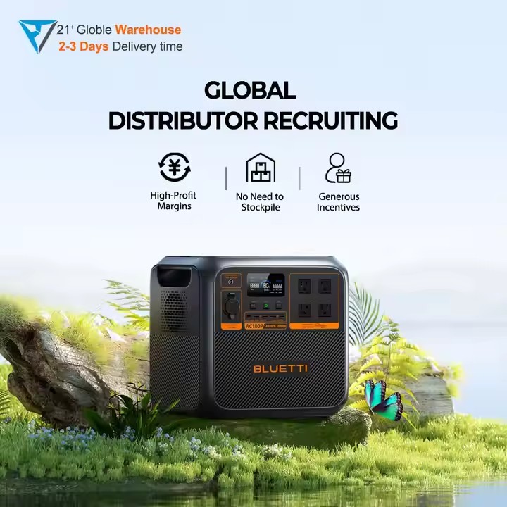 Solar Generator - Bluett=i เครื่องกำเนิดไฟฟ้าพลังงานแสงอาทิตย์แบบพกพา AC180P 1800W สถานีพลังงานแบบพกพาสำหรับพลังงานทดแทนสำรองสำหรับการตั้งแคมป์