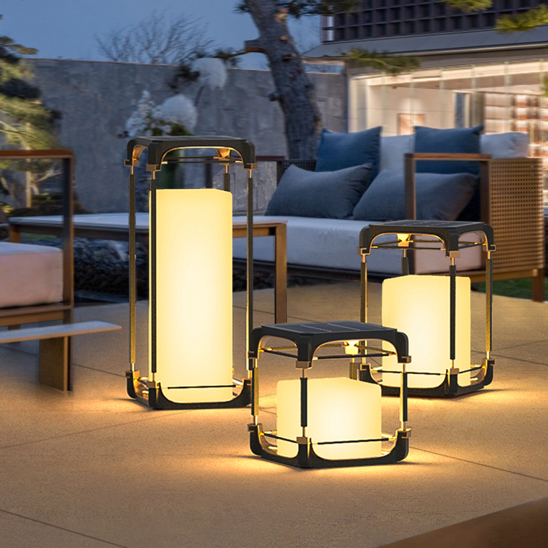 Solar Lamp - โคมไฟตั้งพื้นแบบมีแสงสว่าง โคมไฟโซลาร์เซลล์ LED สำหรับลานกลางแจ้ง โคมไฟกลางแจ้งที่ไม่ใช้พลังงานแสงอาทิตย์ โคมไฟตกแต่งสวนกลางแจ้ง